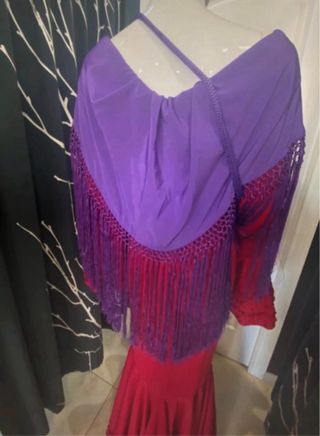 Traje Flamenca Mujer Rojo y Morado