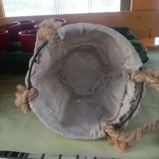 Set 2 Vasi Metallo e Juta con Manici