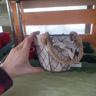 Set 2 Vasi Metallo e Juta con Manici