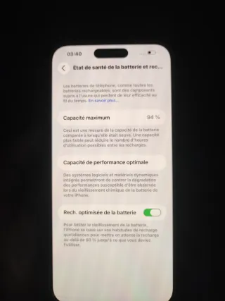 iPhone 14 Pro Max Negro 94 batterie