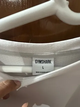 Camiseta Gymshark Blanca Manga Larga