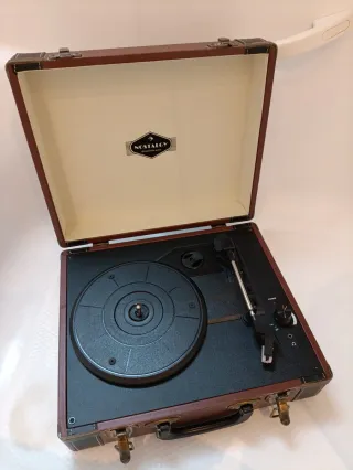Reproductor Vinilo Maleta Nostalgy Marrón/Negro