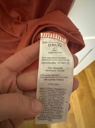 Camiseta Only naranja talla XS