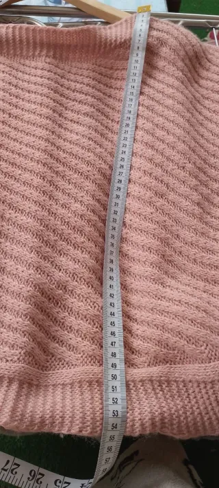 Jersey punto rosa cuello barco