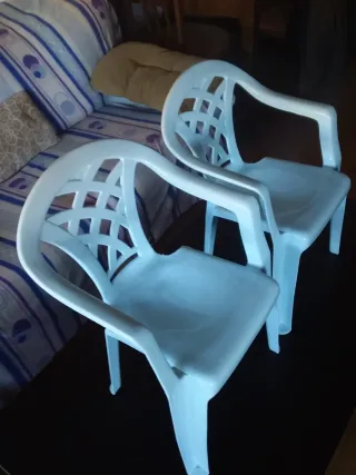 2 Sillas Infantiles Plástico Azul