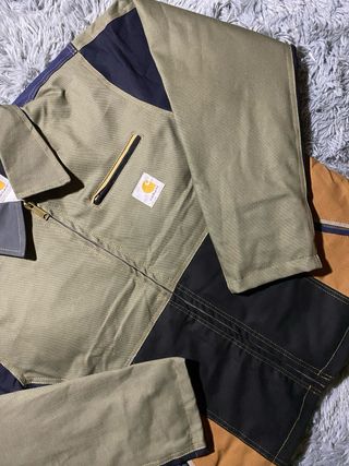 Giubbotto Carhartt Patchwork Cachi Bomber Vintage