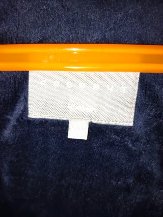 Chaquetón niña con pelo y gorro,azul marino