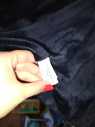 Chaquetón niña con pelo y gorro,azul marino