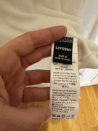 Top crop manga larga blanco