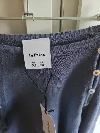 Top Lefties botones azul talla XS