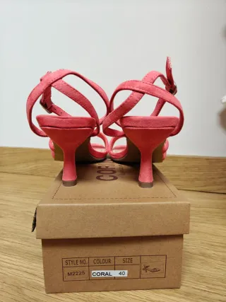 Sandalias tacón coral M2225 Corina seminuevas