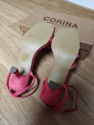 Sandalias tacón coral M2225 Corina seminuevas