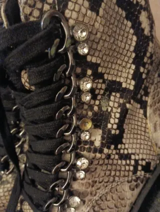 Stivaletti Guess Pitone Beige/Nero