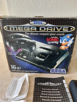 Sega Mega Drive Consola Negra Caja