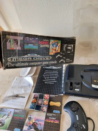 Sega Mega Drive Consola Negra Caja