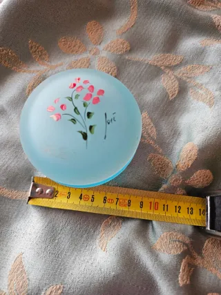 Portagioie Vintage Vetro Satinato Azzurro