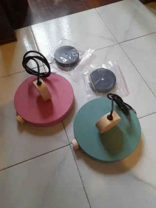 Lampade led lampada sospensione rosa e verde