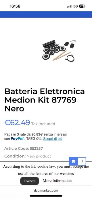 Batteria Elettronica Medion con Bacchette