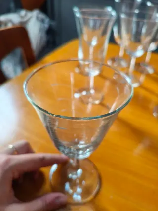 Juego 10 copas licor, cristal tallado