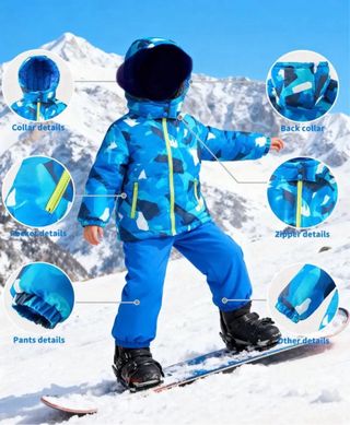 Conjunto esquí niño camuflaje, talla 4-5 y 5-6