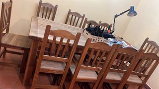 Mesa de madera haya y 12 sillas