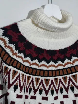 Jersey cuello tortuga mujer estampado