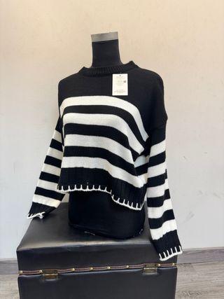 Jersey rayas blanco y negro talla única