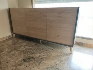 Mueble comedor 3 piezas madera y metal