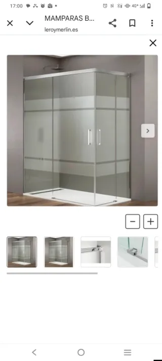 Mampara de ducha cristal y metal