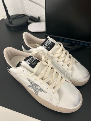 Golden Goose Sneakers Blancas Estrella Plateada