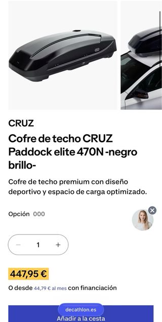 Cofre/baul de coche techo CRUZE negro