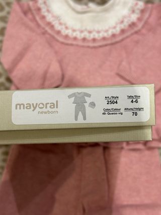 Conjunto Mayoral Gorro, Jersey y Pantalón 4-6m