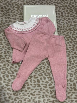 Conjunto Mayoral Gorro, Jersey y Pantalón 4-6m