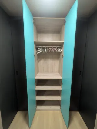 Mueble moderno azul y gris