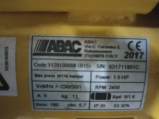 Compresor de aire ABAC 1.5 HP