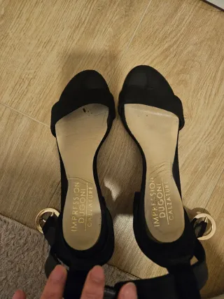 Sandali tacco basso neri donna Impressioni Dugoni