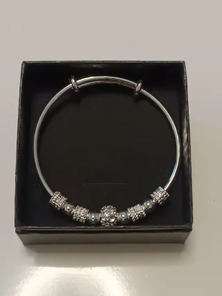 Pulsera ajustable plata en caja regalo