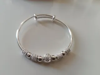 Pulsera ajustable plata en caja regalo