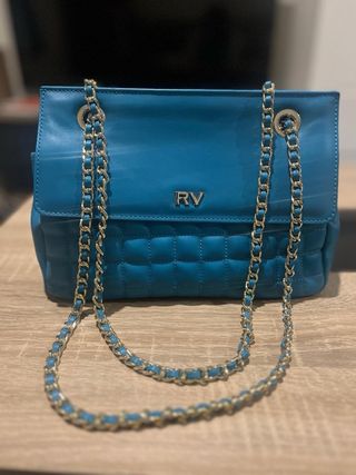 Bolso de piel Roberto Verino azul nuevo