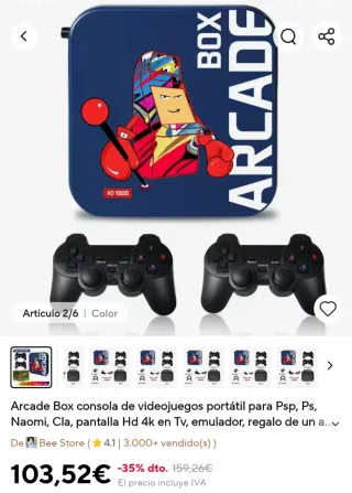 Box Arcade con 2 mandos