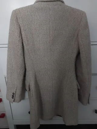 Abrigo Zara Beige Doble Botonadura