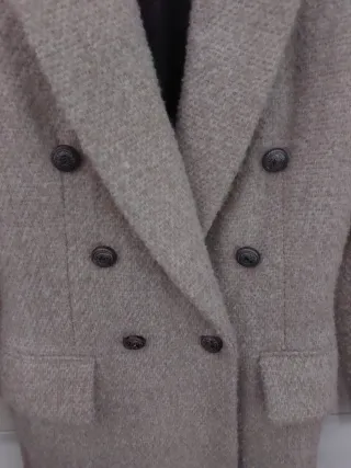 Abrigo Zara Beige Doble Botonadura