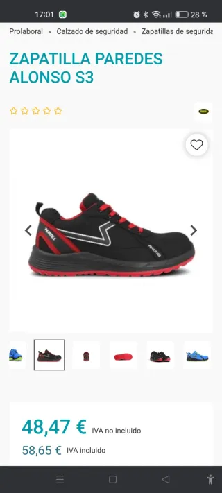 Zapatillas de seguridad Paredes Alonso S3