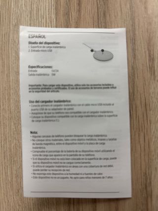 Cargador Inalámbrico 5W Trigo