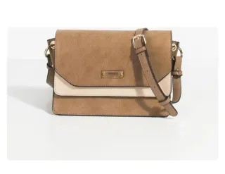 Bolso bandolera beige y marrón