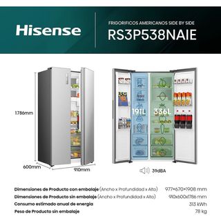 Frigorífico Americano Acero Inox 1 Año Uso