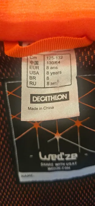 Chaqueta de esquí para niño 7-8 años