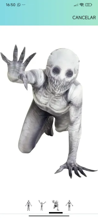 DISFRAZ "MORPHSUITS" CRIATURA  TERRORIFICA