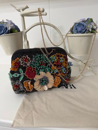 Bolso Zara Abalorios Flores