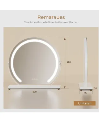 Espejo Tocador Circular LED Safielina CM13